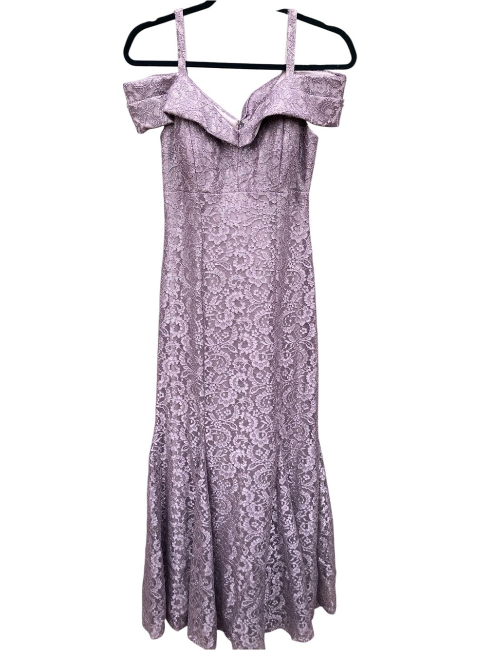 R&M Richards Lavender Lace Evening Gown Size 6 | Elegant Wedding Guest & Formal - Picture 3 of 11